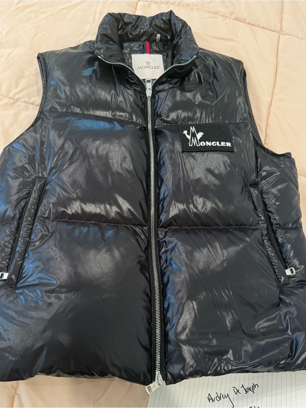 Moncler Men's Shiny Black Quilted Puffer Vest